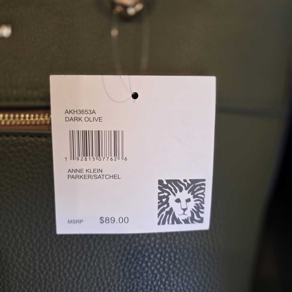 Anne Klein Green Olive and Brown Satchel Bag NWT - Picture 5 of 10